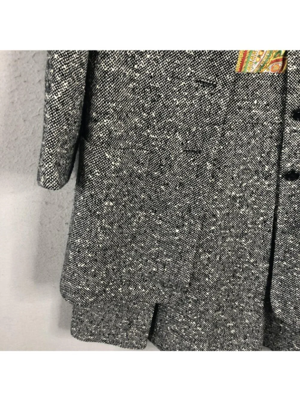 Old Money Dress Womens 11 Gray Tweed Paisley Long Sleeve Coat Set 70s Statement